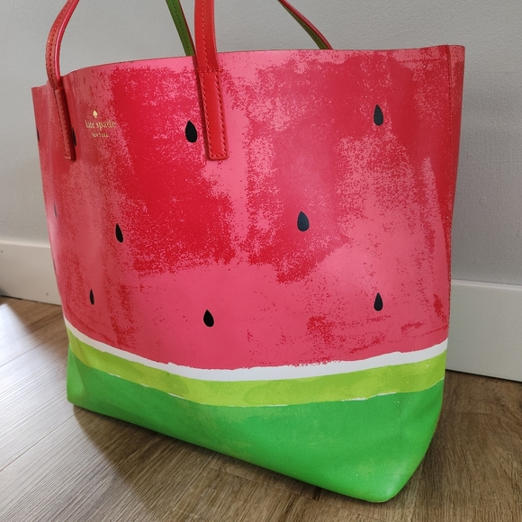 Kate Spade Splash Out Watermelon Print Red, Pink & Green Tote Bag - Picture 2 of 14